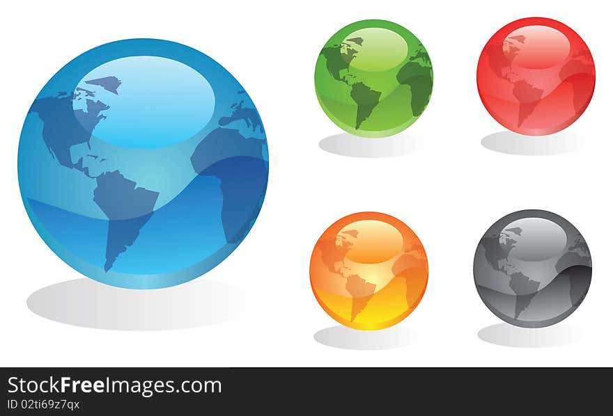 Illustration of a simplistic globe isolated on white background. Illustration of a simplistic globe isolated on white background.