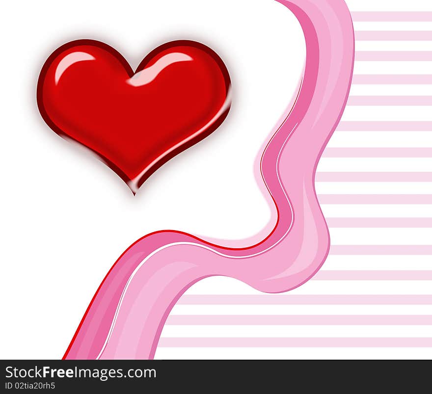 Valentine´s background design with soft pink shapes and dimensional heart symbol. Valentine´s background design with soft pink shapes and dimensional heart symbol.