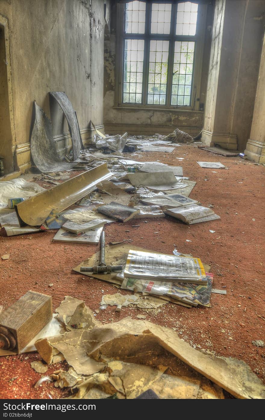 An HDR shot of an abandoned manor. An HDR shot of an abandoned manor