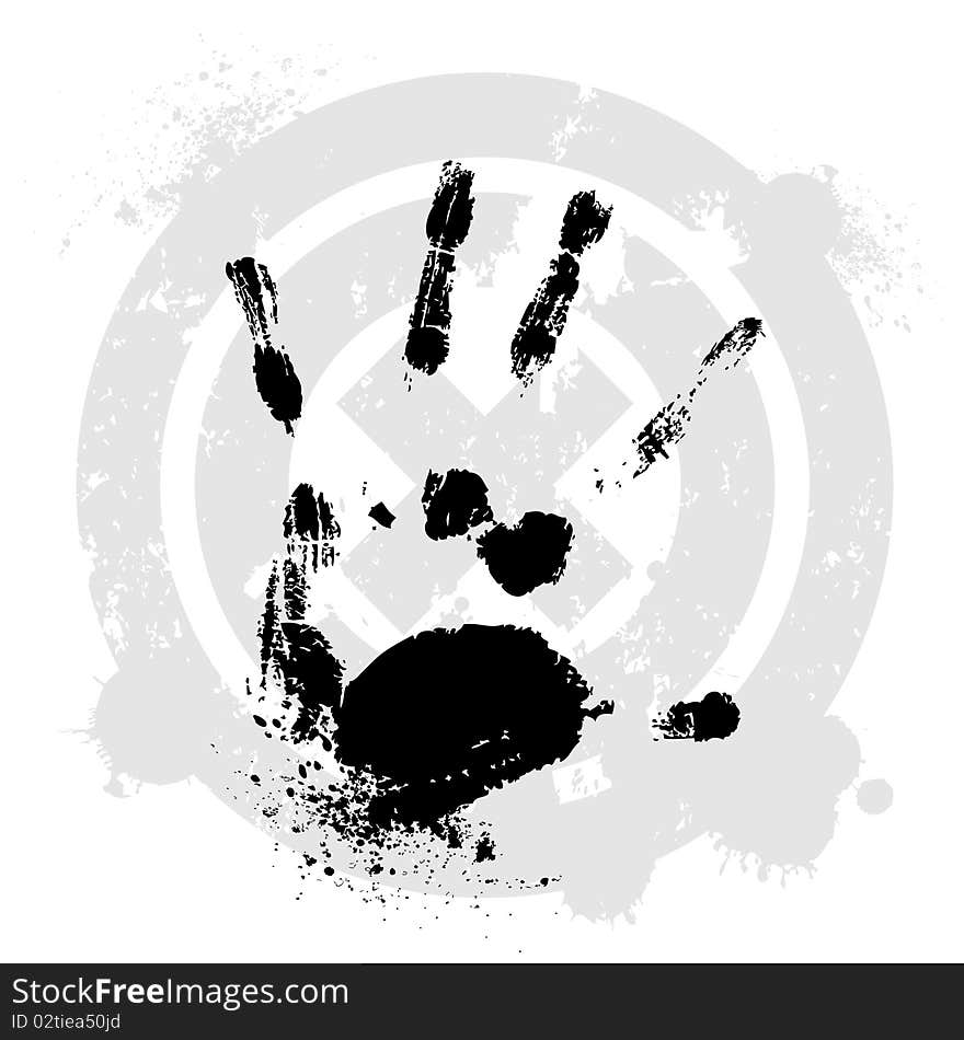 Grunge style hand mark vector. Grunge style hand mark vector