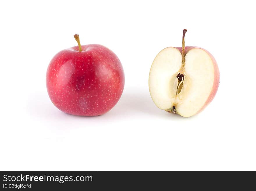 Two ripe apples isolated on white background.