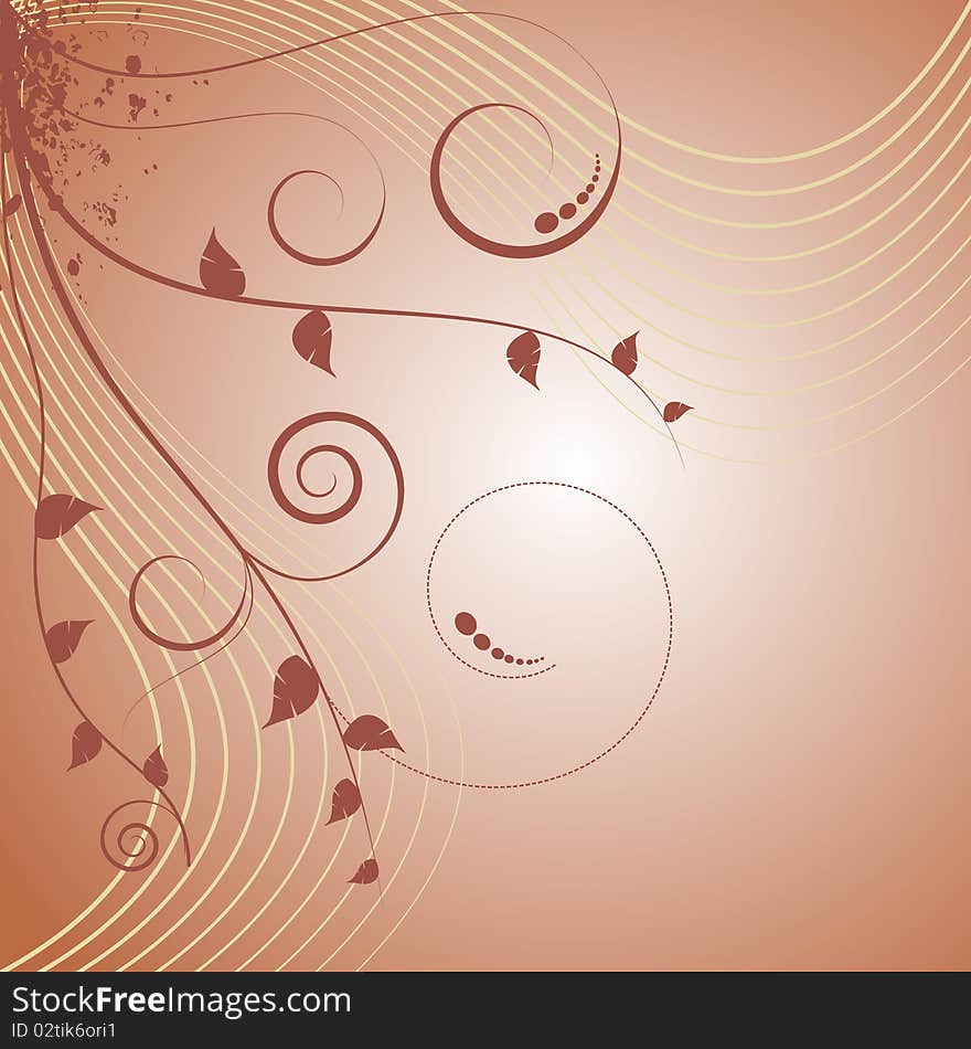 Abstract style floral design vector