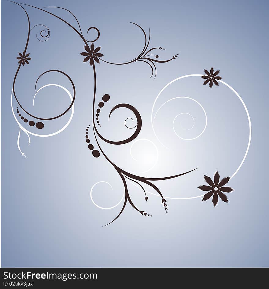 Abstract style floral design vector