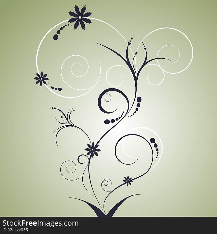 Abstract style floral design vector