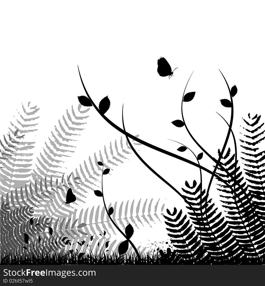 Nature background scene vector illustration