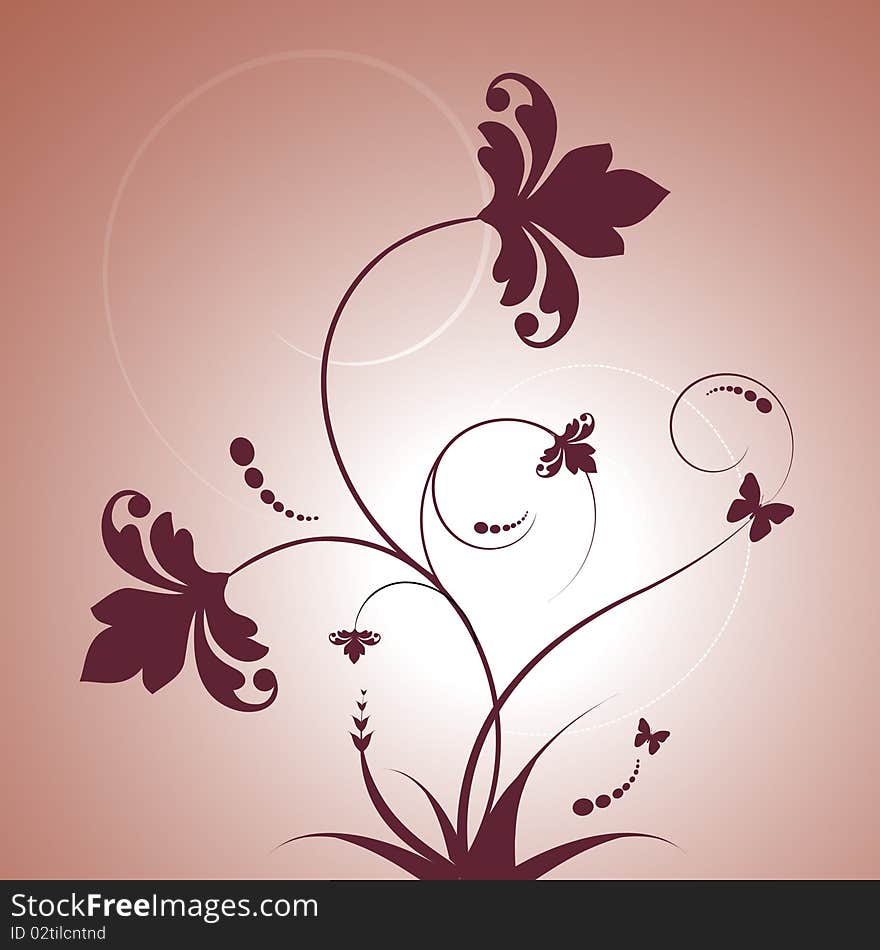 Abstract style floral design vector