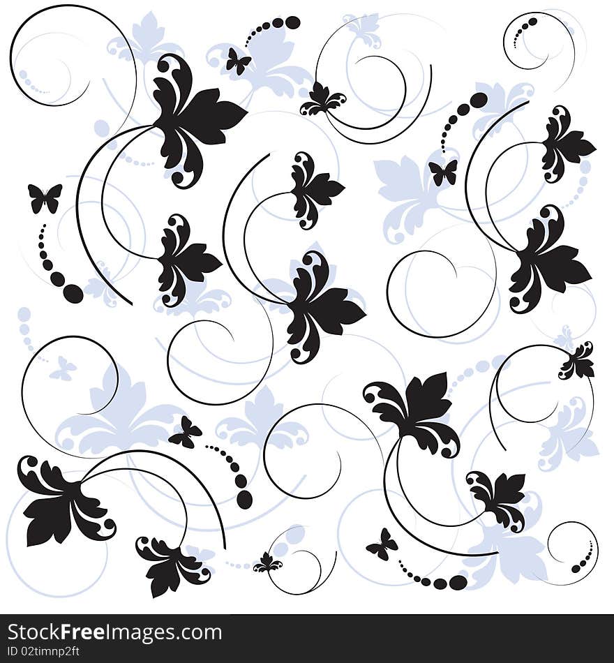 Abstract style floral design vector