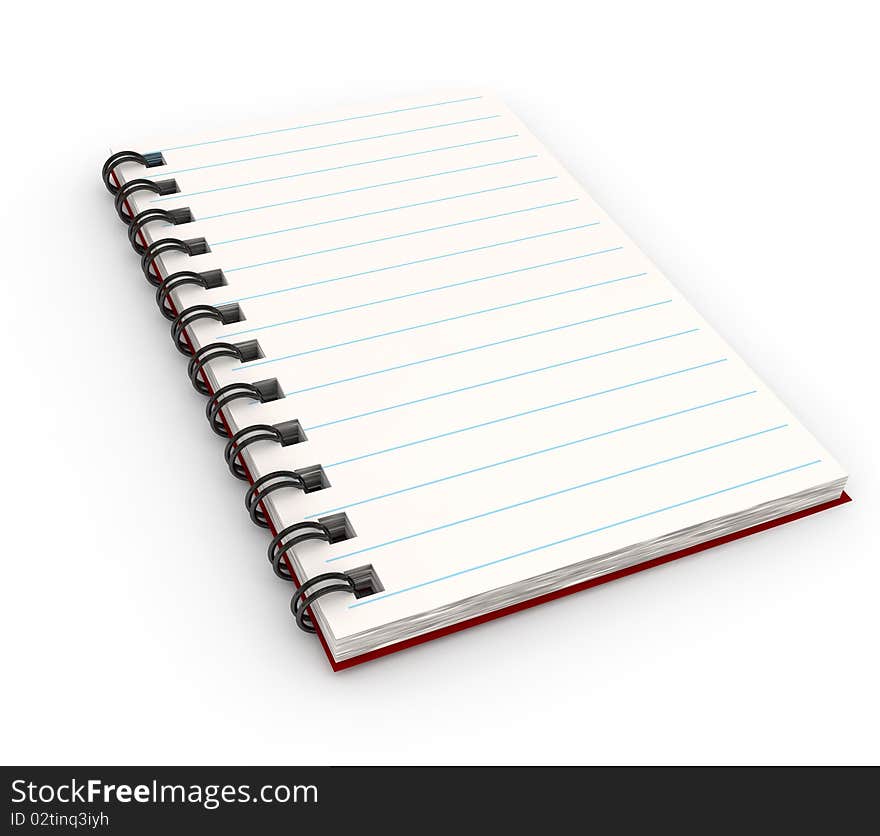 Notebook Over White Background