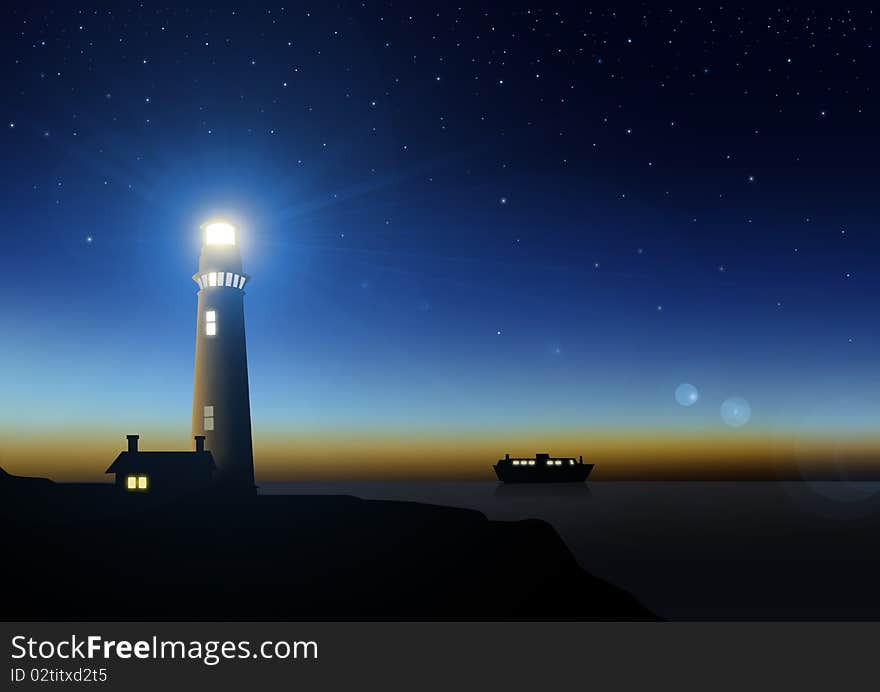 Stock illustration of a light house. Stock illustration of a light house