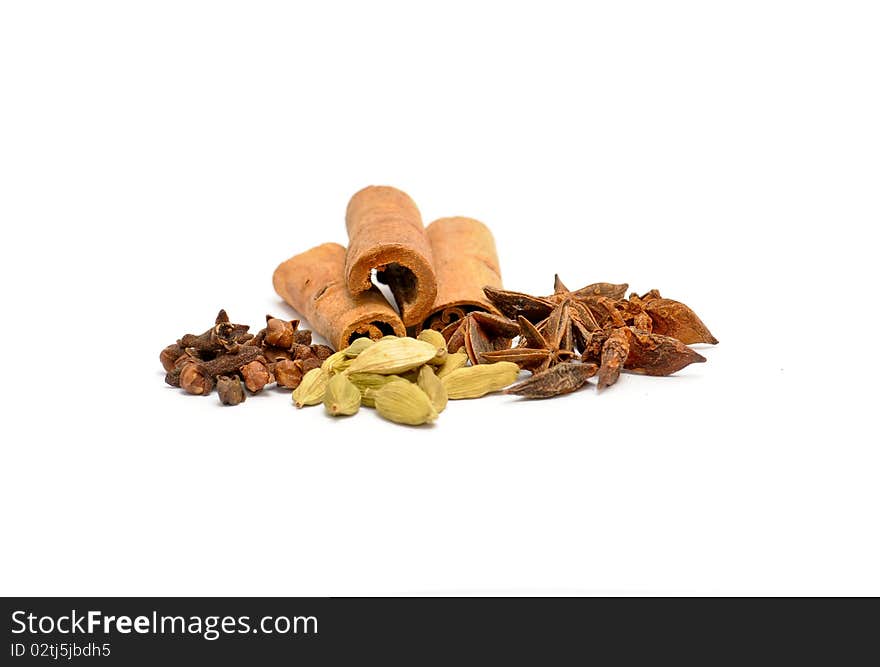 Types of spices for chicken, meat or fish curry. Types of spices for chicken, meat or fish curry