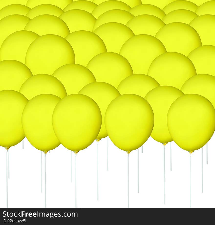 Group of bright yellow balloon