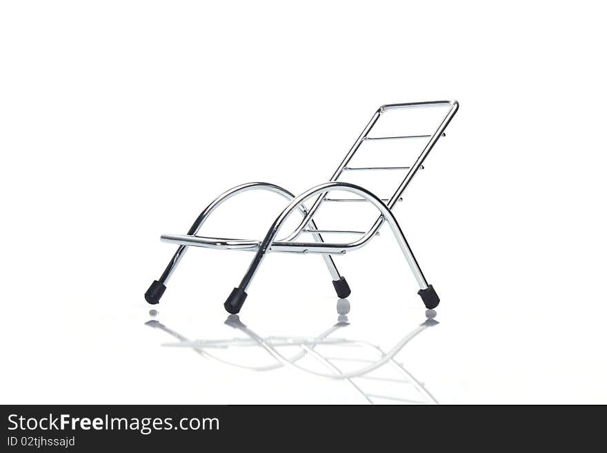 Subject: silver steel chair isolated on white background. Subject: silver steel chair isolated on white background.