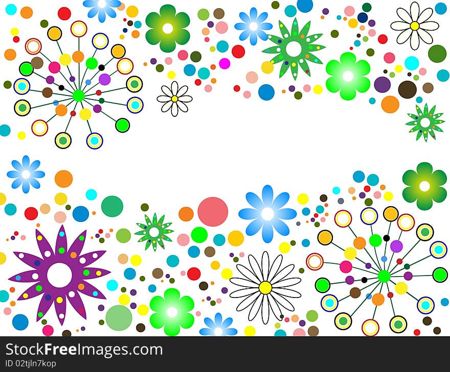 Colorful abstract flowers. Vector illustration