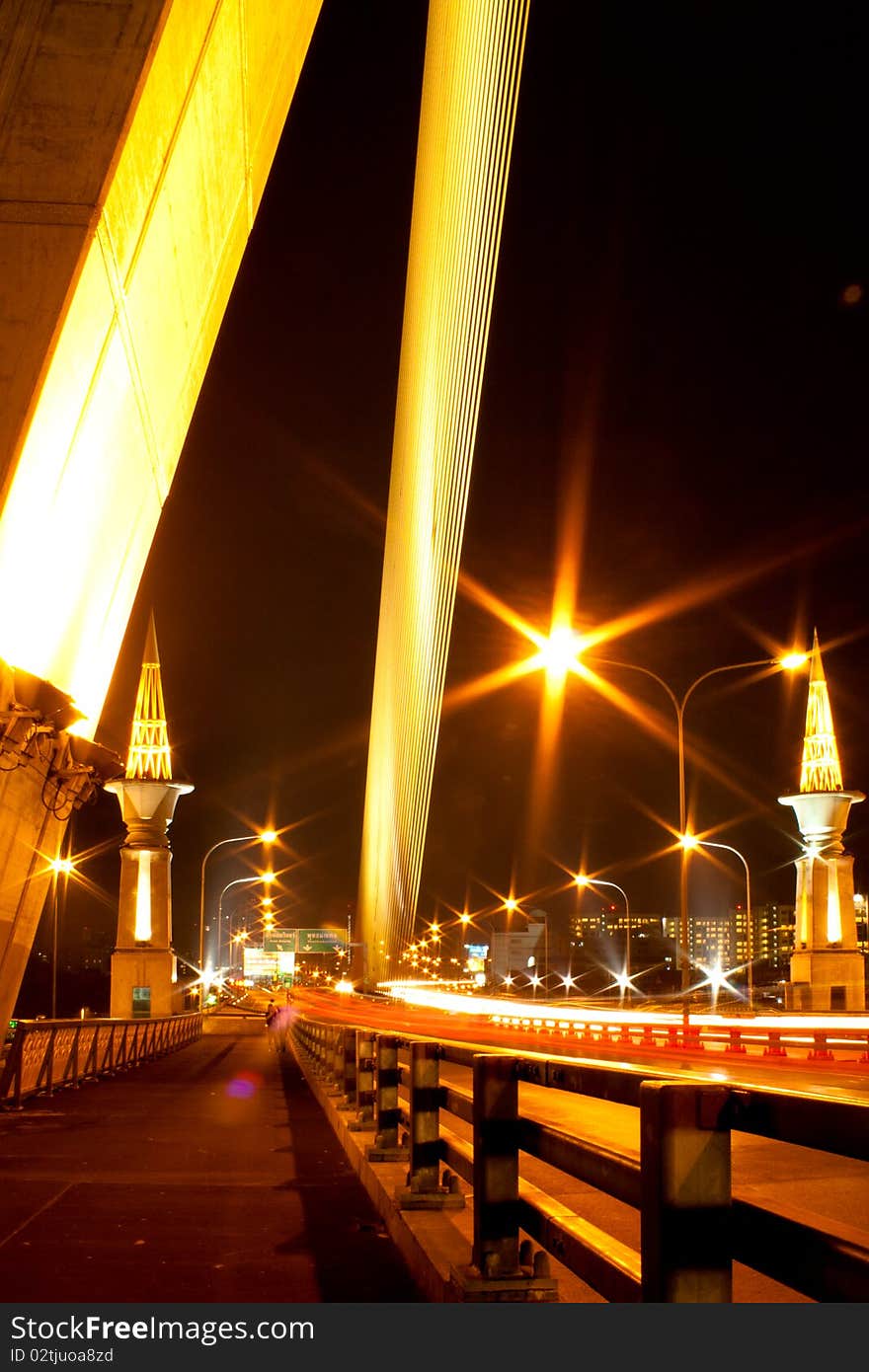 Rama 8 Bridge at night