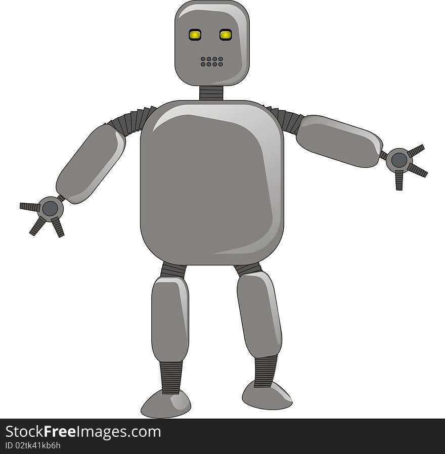 Illustration of a metal robot