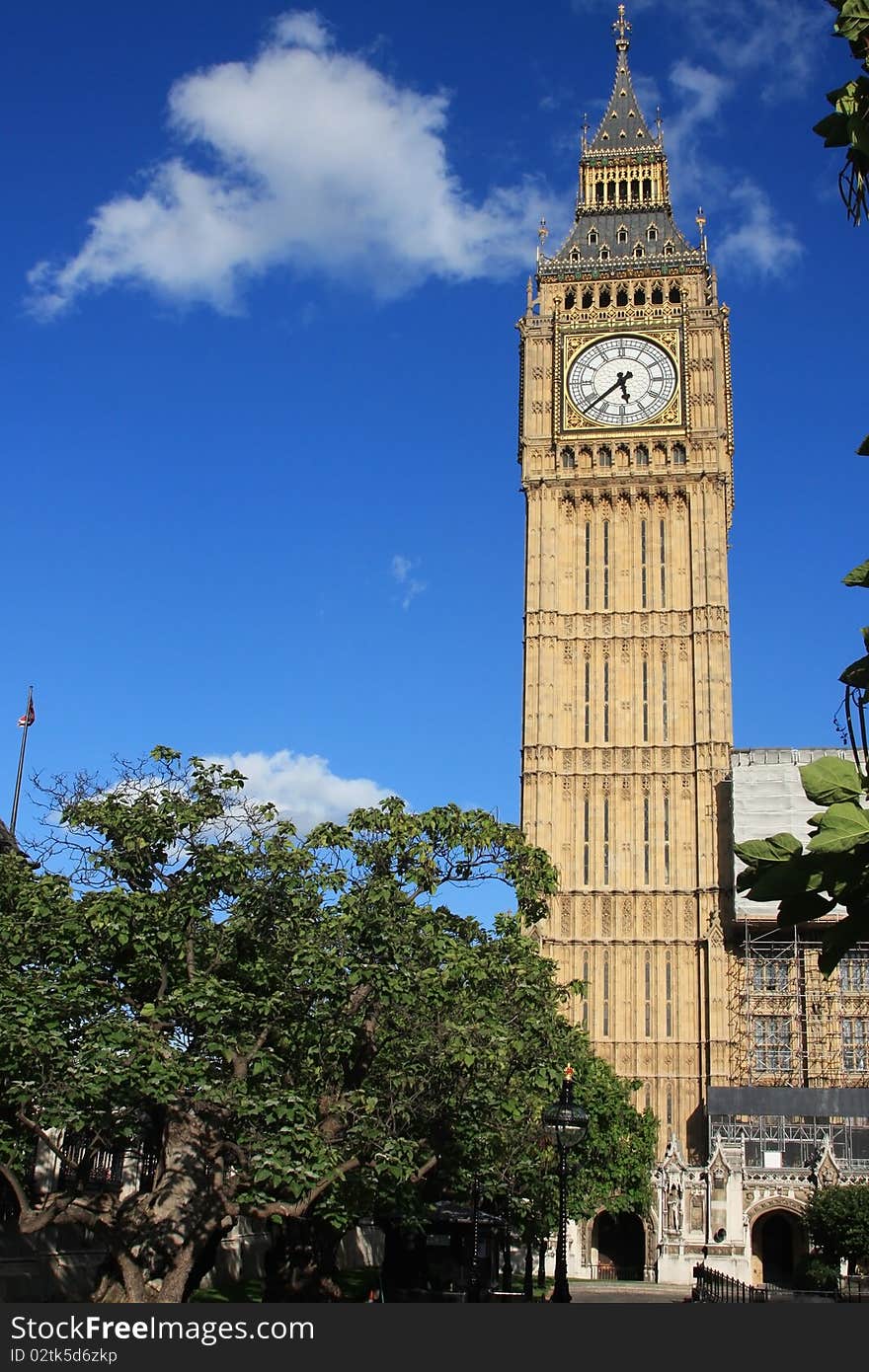 Famous Big Ben Clock Tower In London, UK.