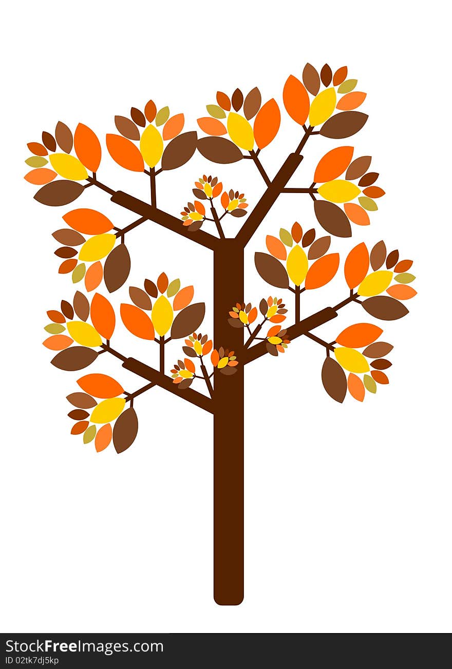 Fall tree with colorful leaves illustration. Fall tree with colorful leaves illustration