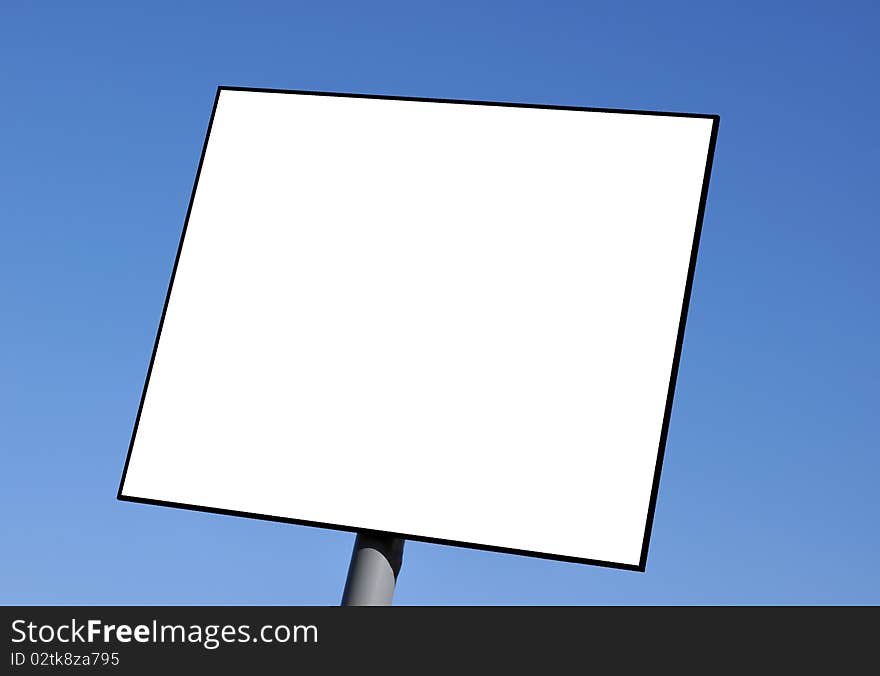 Metal sign post with blank space for text or graphic. Metal sign post with blank space for text or graphic