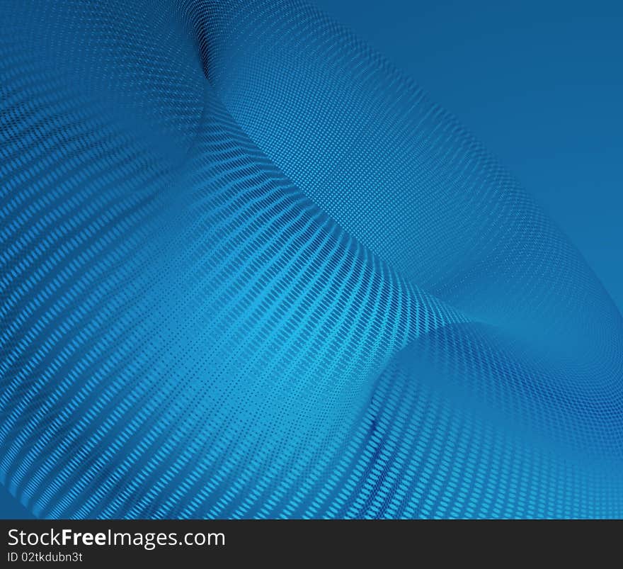 Blue abstract design of 3D donut. Blue abstract design of 3D donut