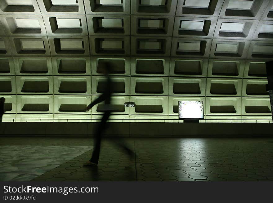 Person in metro station