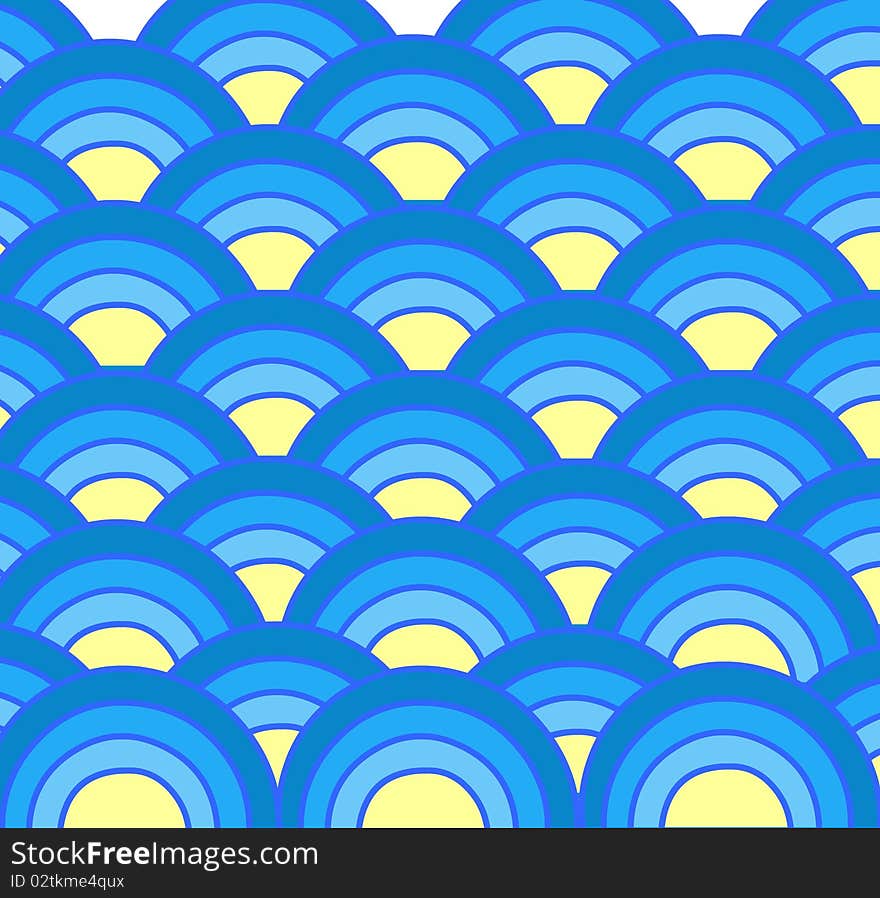 Marine motives -water wave seamless patterns