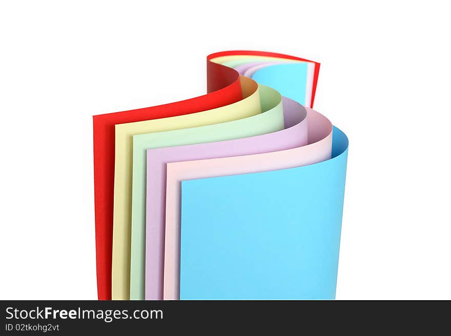 Set of motley paper sheets isolated on white background with clipping path. Set of motley paper sheets isolated on white background with clipping path