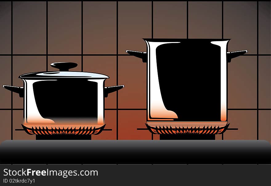 Big series of images of kitchen ware