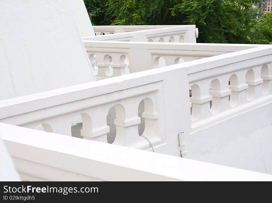 The white color cloister in the temple, white color cloister. The white color cloister in the temple, white color cloister