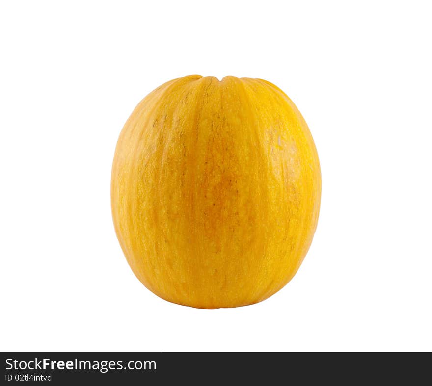 Yellow pumpkin on a white background