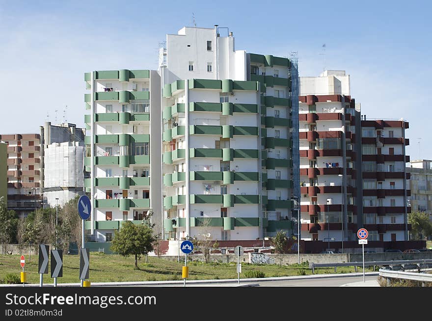 Some residential building in the border of the city