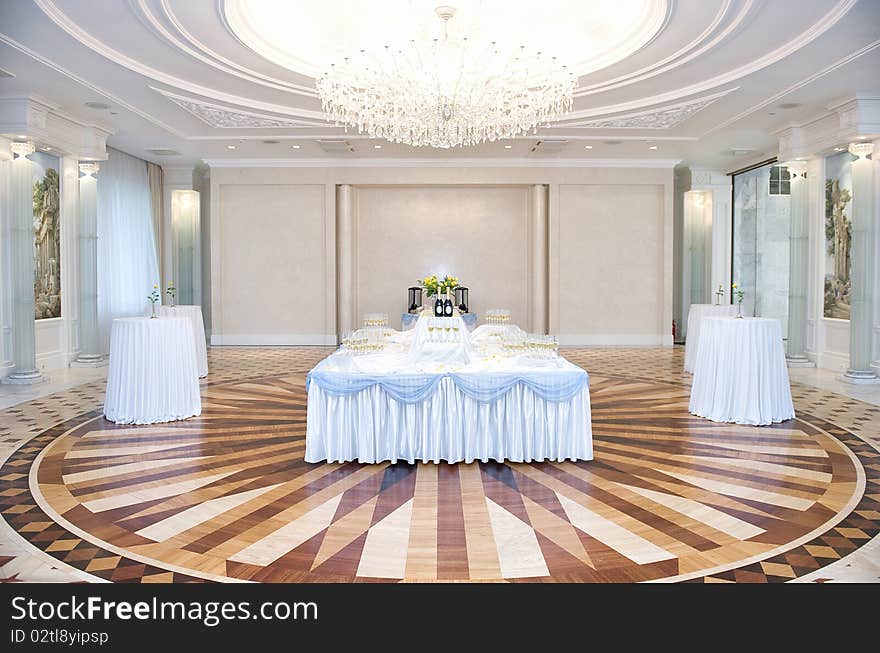 Banquet table setting for wedding. Banquet table setting for wedding