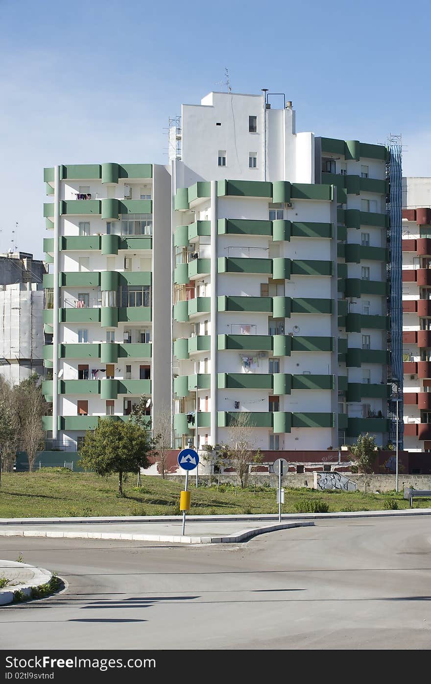 Some residential building in the border of the city