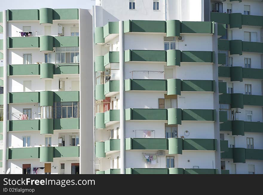 Residential building in the border of the city