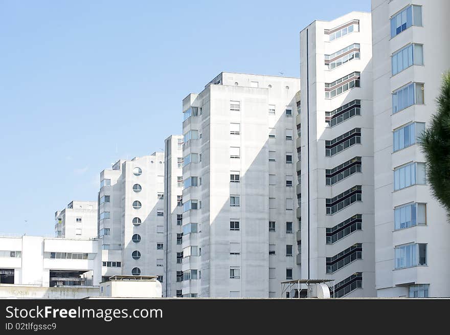 Residential building in the border of the city