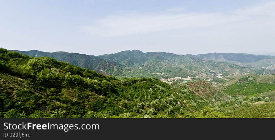 The spring landscape of mountain view. The spring landscape of mountain view