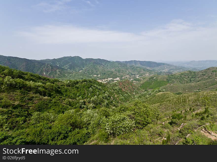 The spring landscape of mountain view. The spring landscape of mountain view