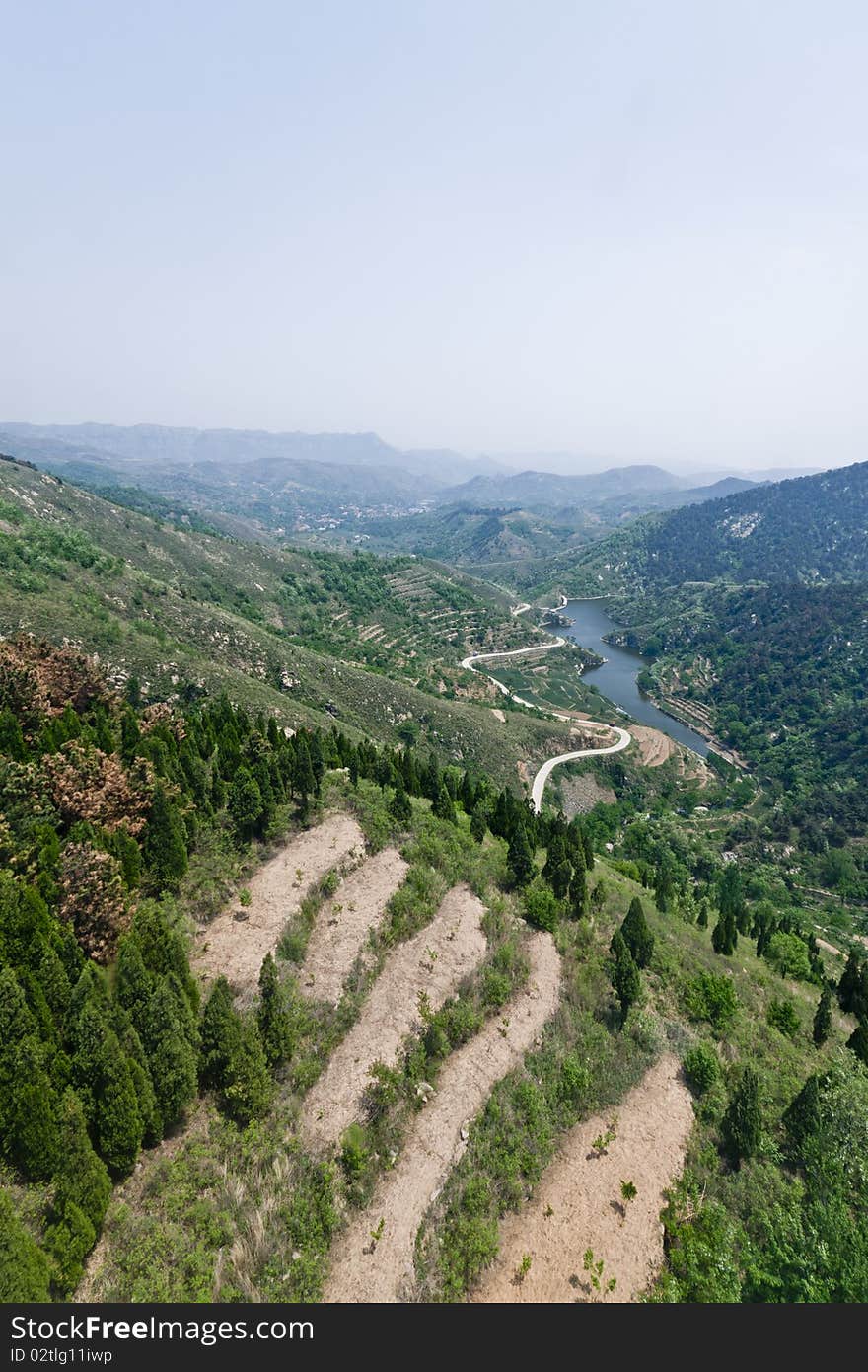 The spring landscape of mountain view. The spring landscape of mountain view