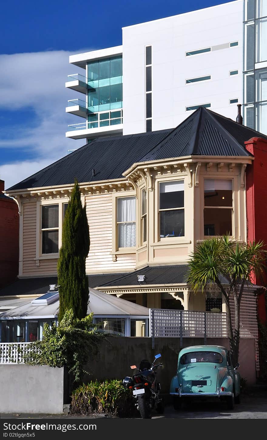 Old and new buildings in Christchurch City, New Zealand. Old and new buildings in Christchurch City, New Zealand.