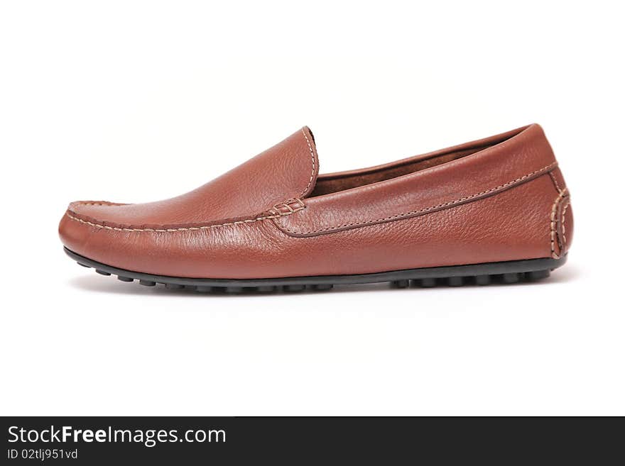 Single casual leather shoe