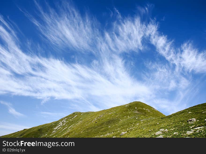 Mountain and clouds