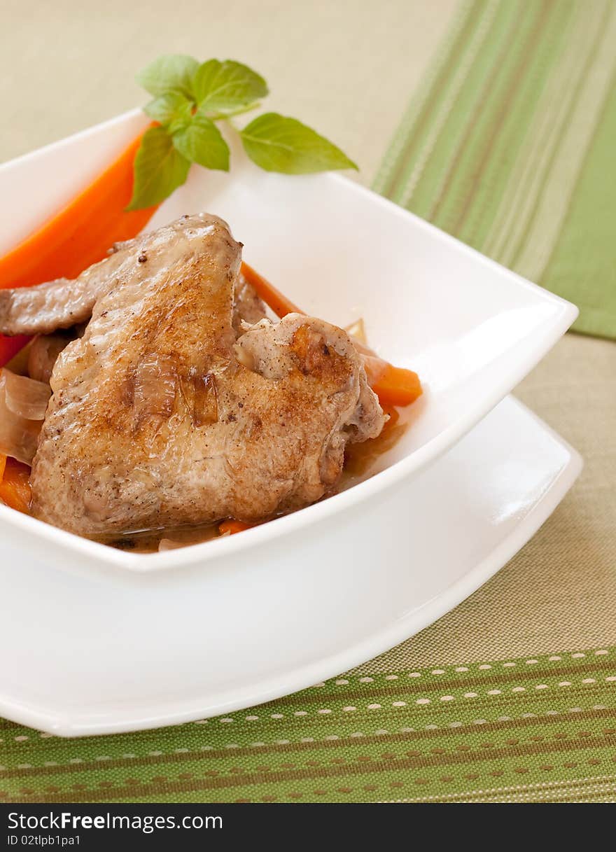 Stewed chicken with vegetables