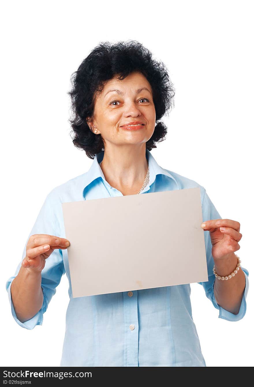 Woman with Blank Billboard.