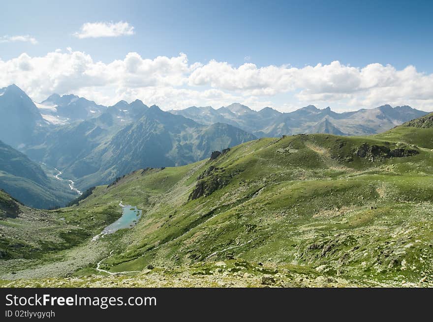 High mountain in Caucasus Arhiz