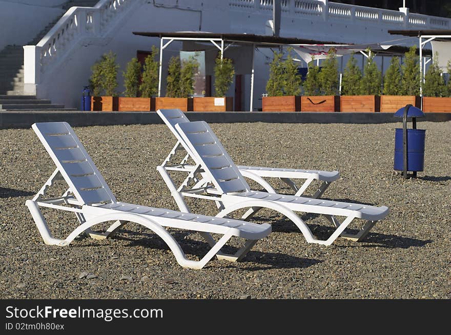 Plastic deck-chairs