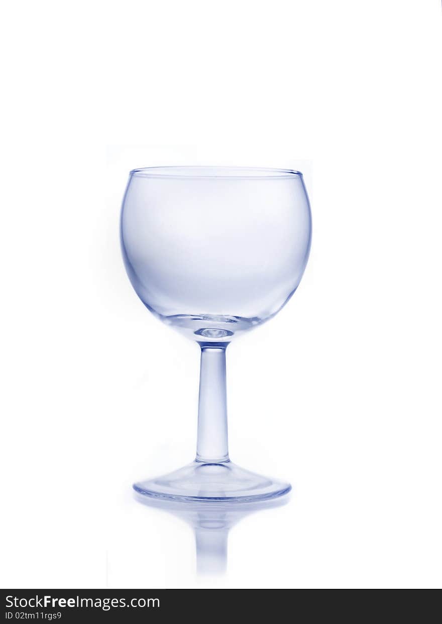 Studio photo of empty glass isolated on white background