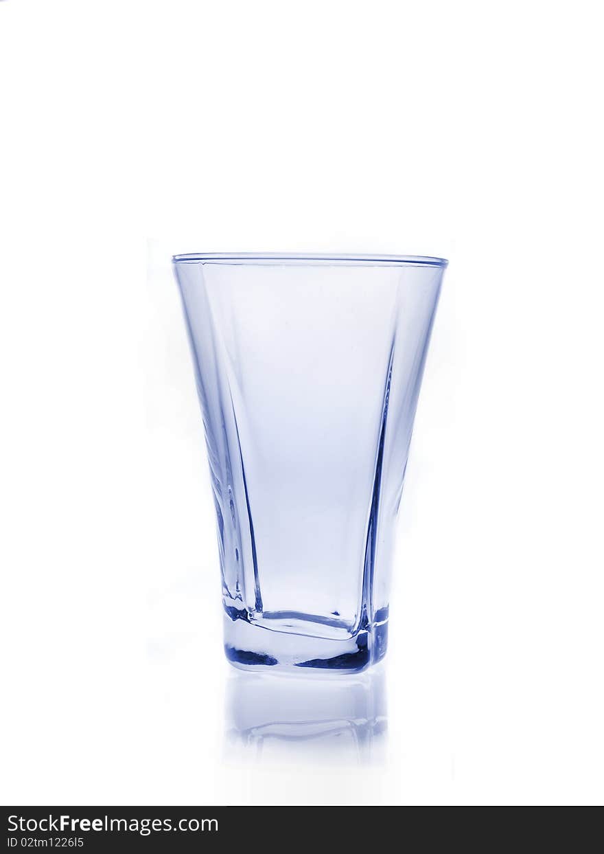 Studio photo of empty glass isolated on white background