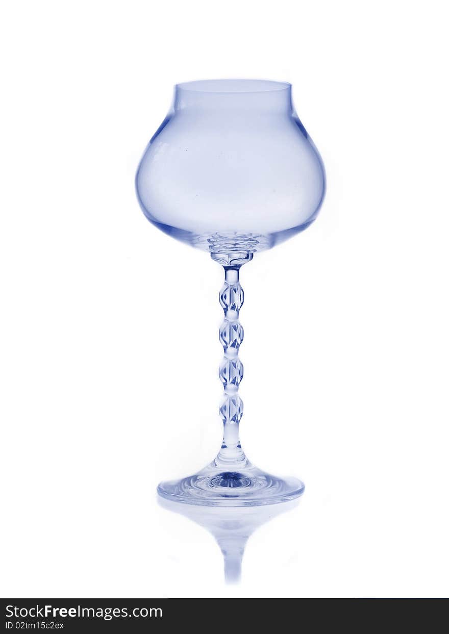 Studio photo of empty glass isolated on white background