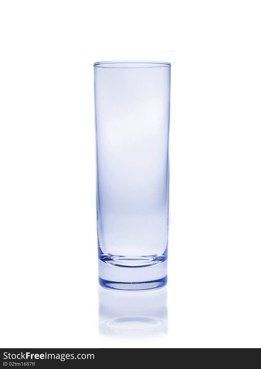 Studio photo of empty glass isolated on white background