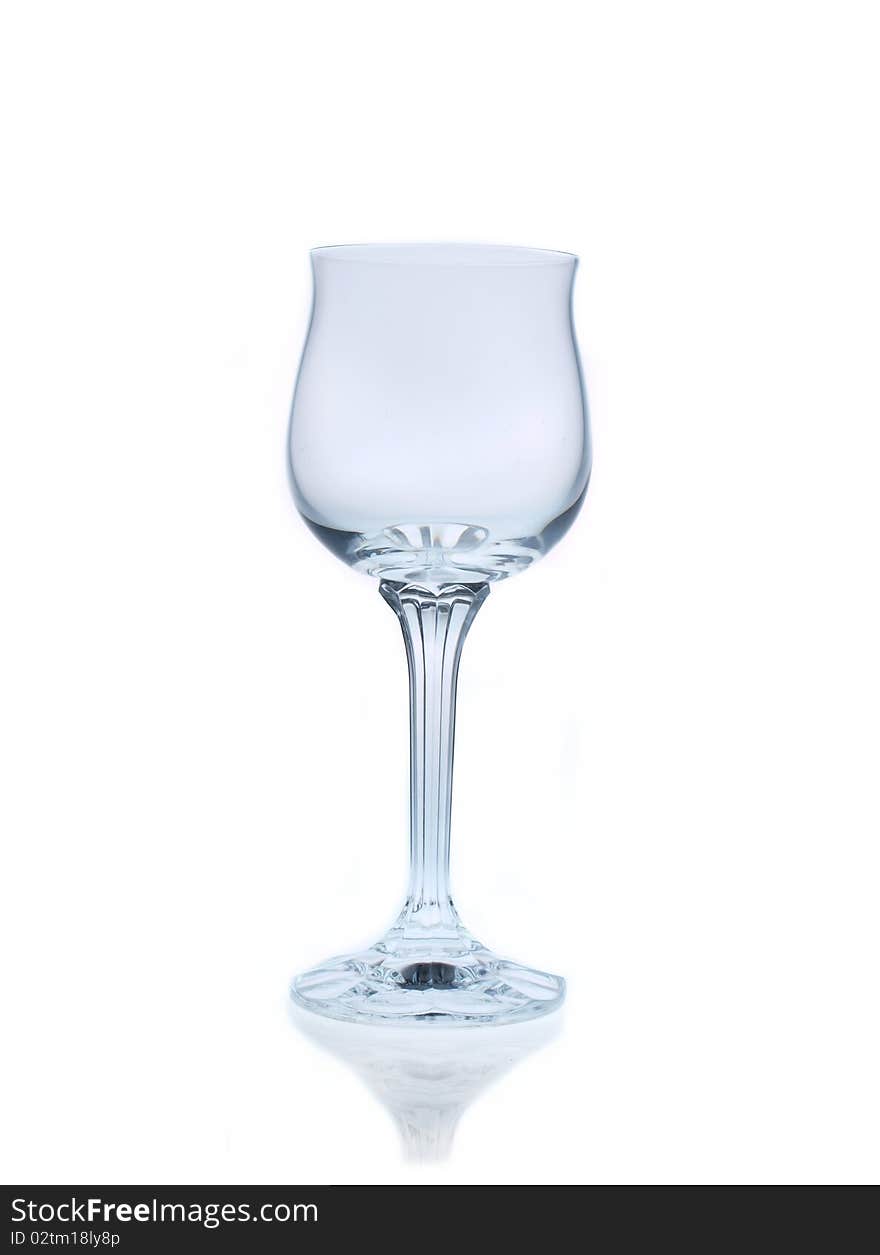 Studio photo of empty glass isolated on white background