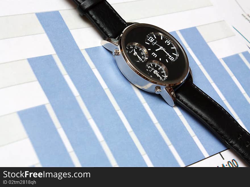 The blue diagram and watch